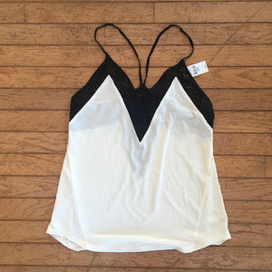 express black and cream blouse